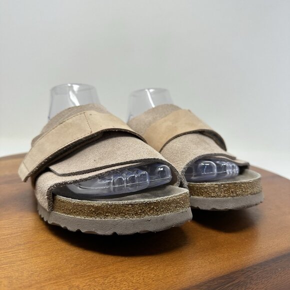 Birkenstock Kyoto Sandals Womens Size 10 Mens 8 EU 41 Tan Nubuck Medium - Picture 2 of 13